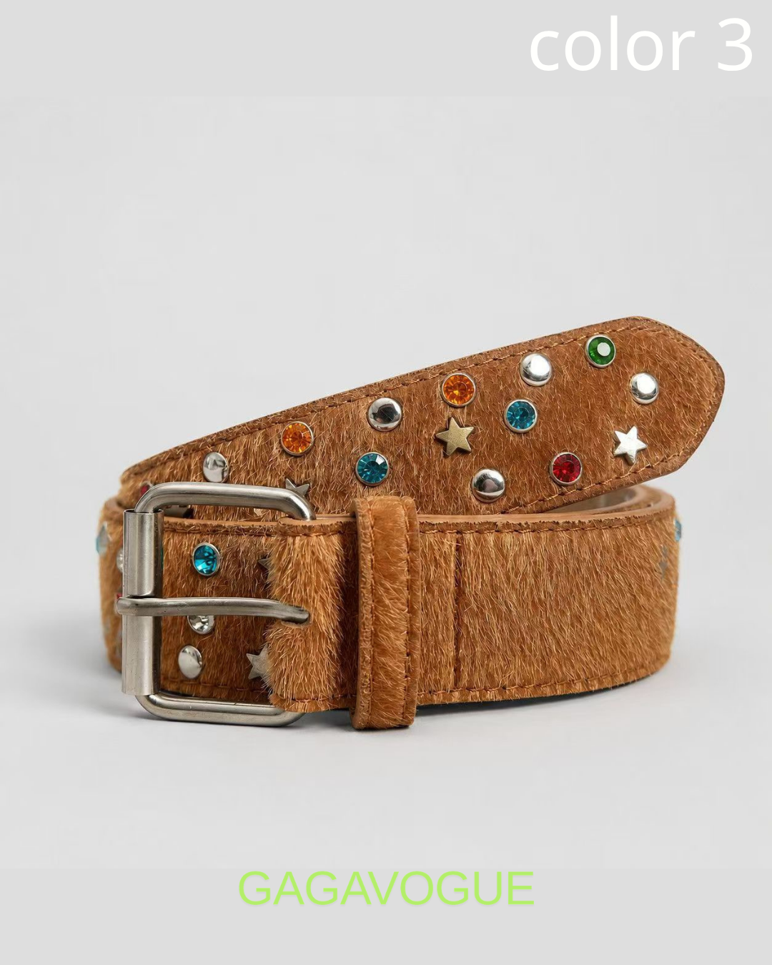GAGAVOGUE VINTAGE GEM STUDDED BELT