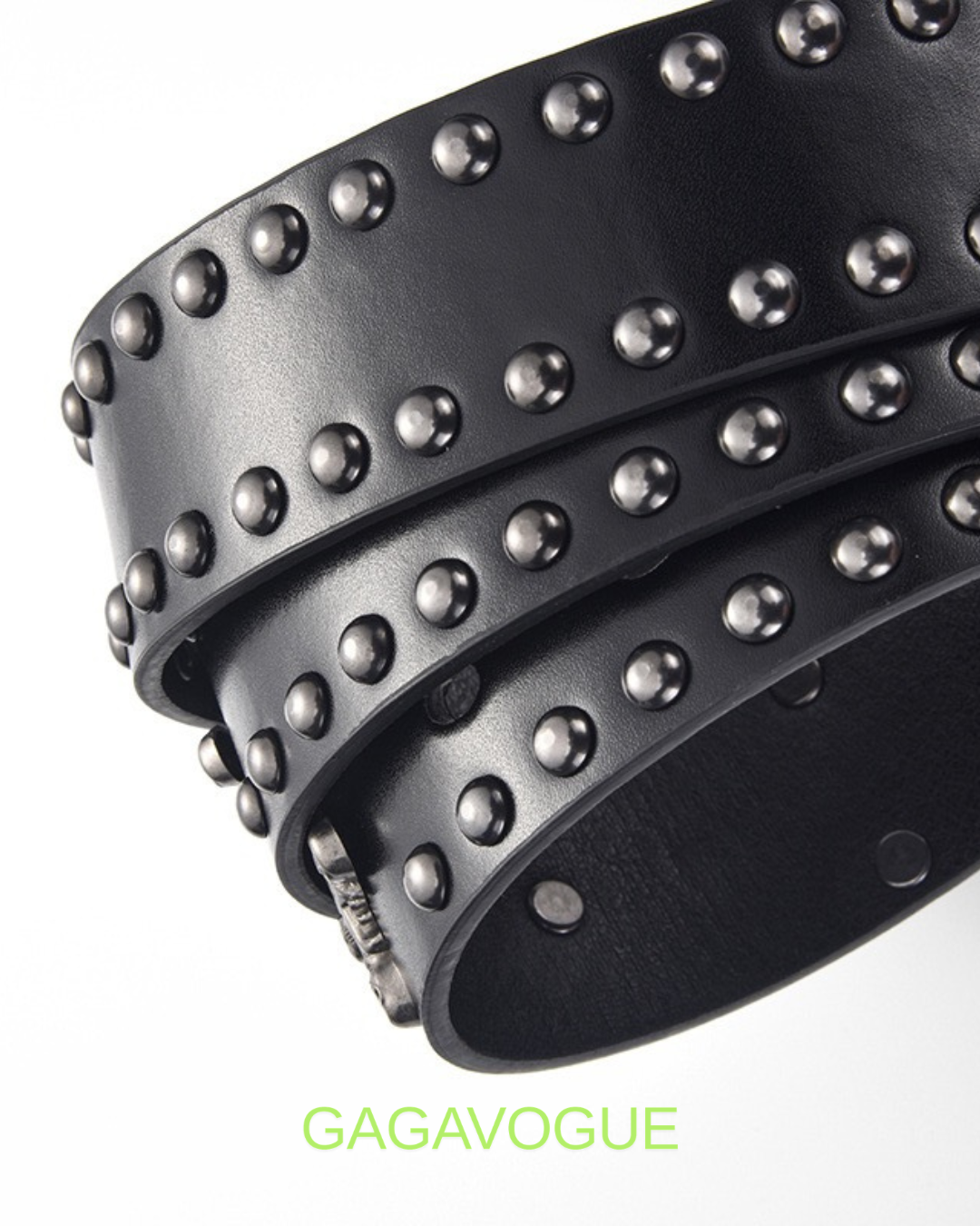 GAGAVOGUE SNAKE SKIN STUDDED CROSS BUCKLE BELT