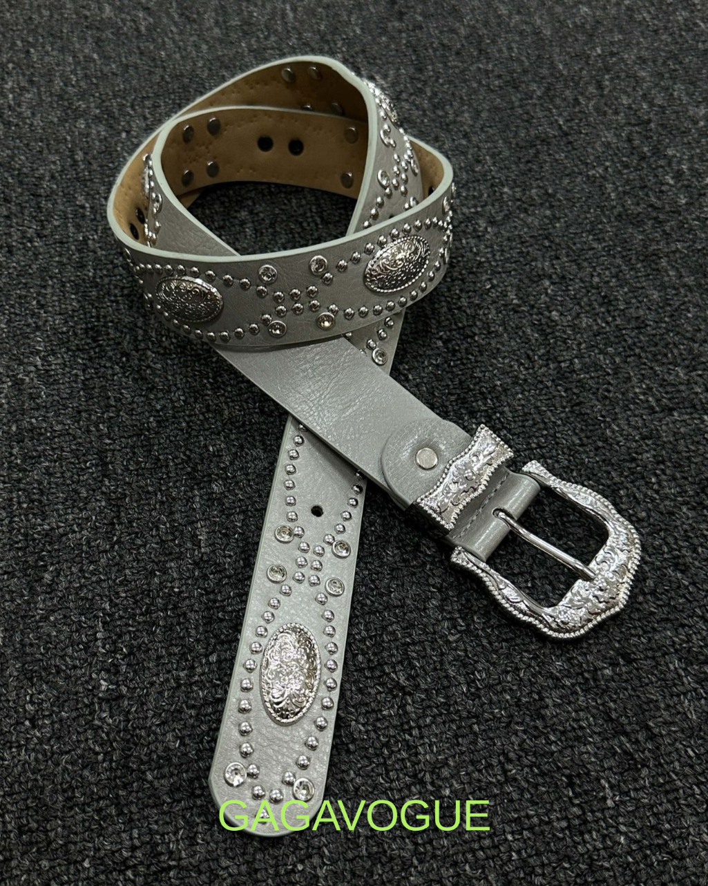 GAGAVOGUE VINTAGE WESTERN STUDDED LEATHER BELT