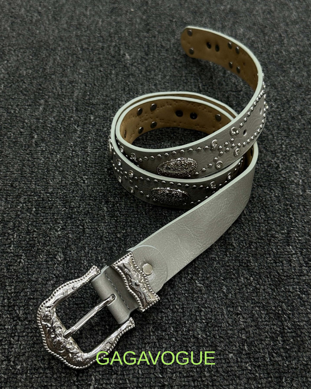 GAGAVOGUE VINTAGE WESTERN STUDDED LEATHER BELT