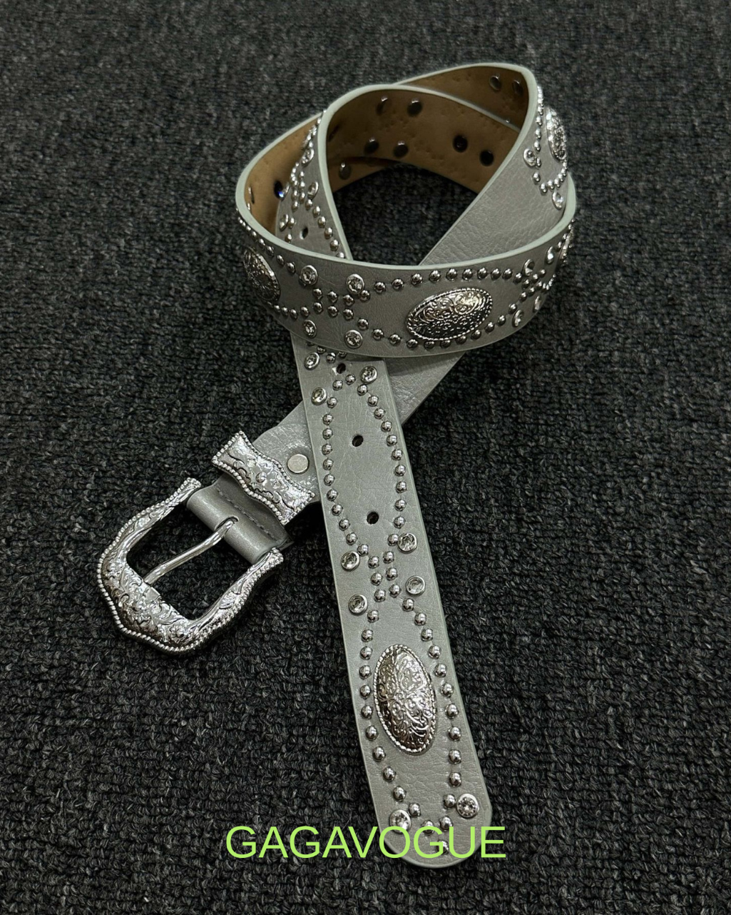 GAGAVOGUE VINTAGE WESTERN STUDDED LEATHER BELT
