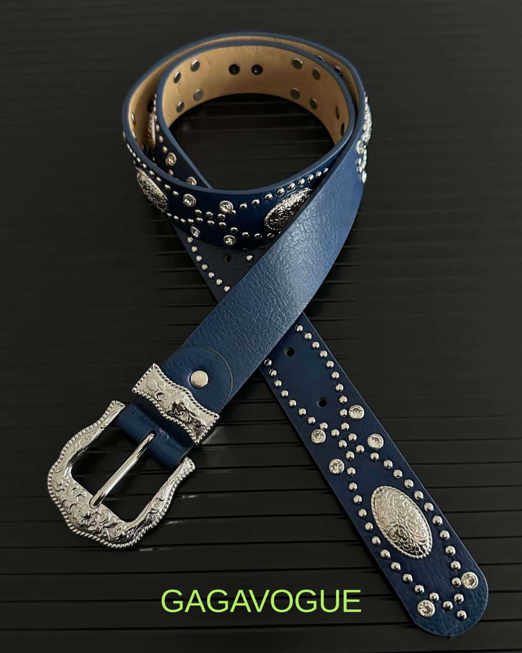 GAGAVOGUE VINTAGE WESTERN STUDDED LEATHER BELT