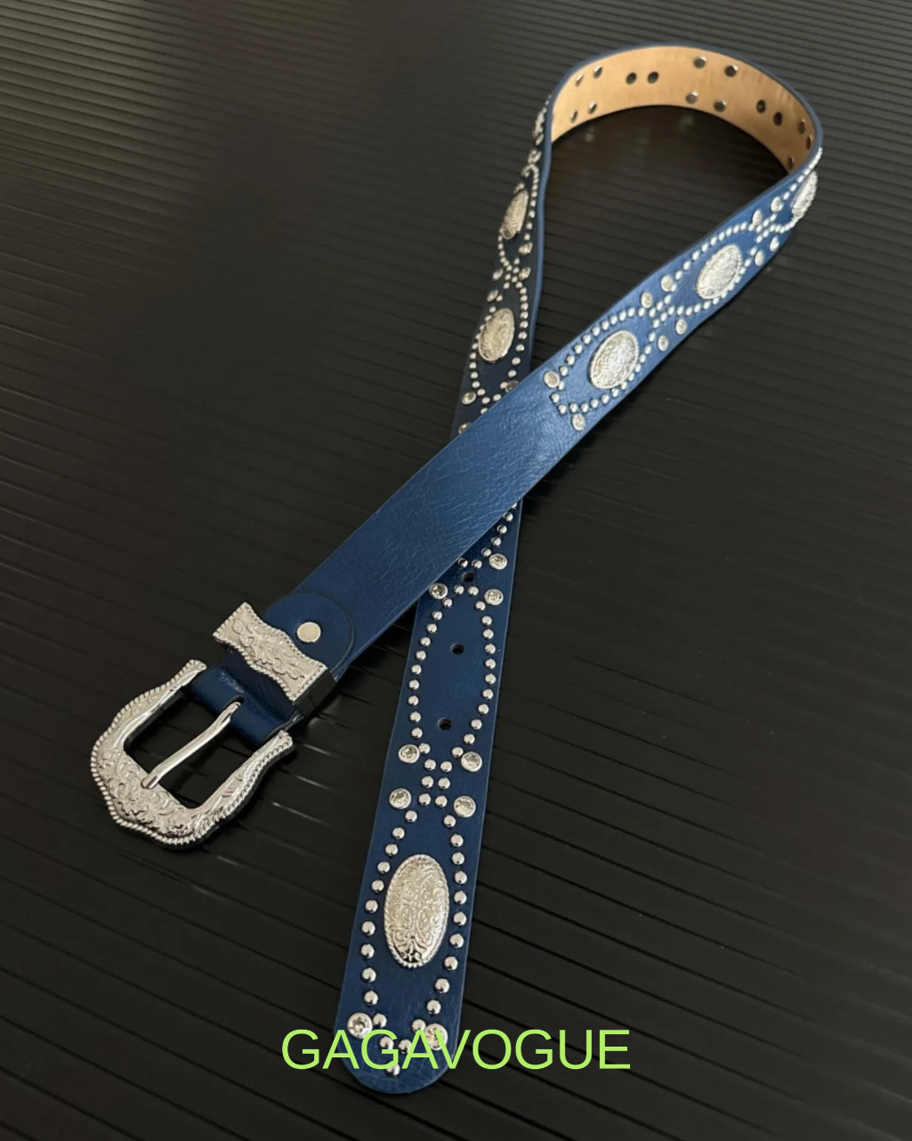 GAGAVOGUE VINTAGE WESTERN STUDDED LEATHER BELT