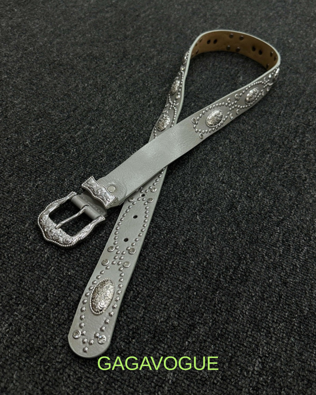 GAGAVOGUE VINTAGE WESTERN STUDDED LEATHER BELT