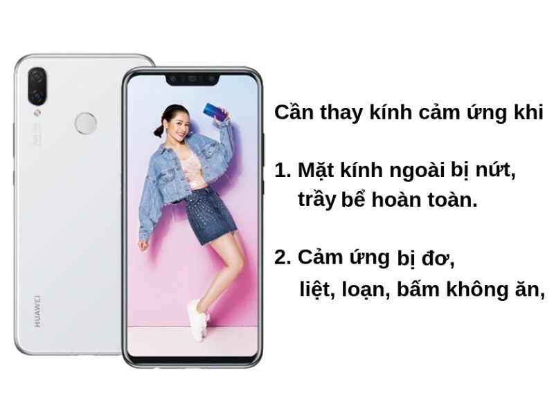 Dấu hiệu cần thay kính Huawei Nova 3i