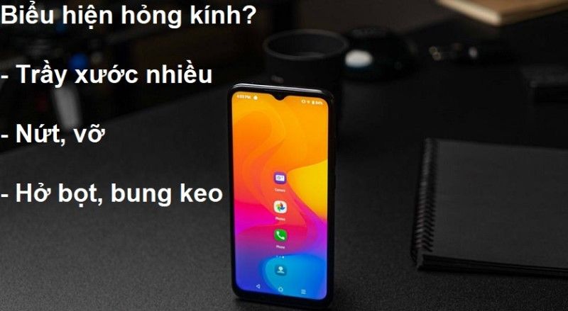 Biểu hiện hỏng kính smartphone