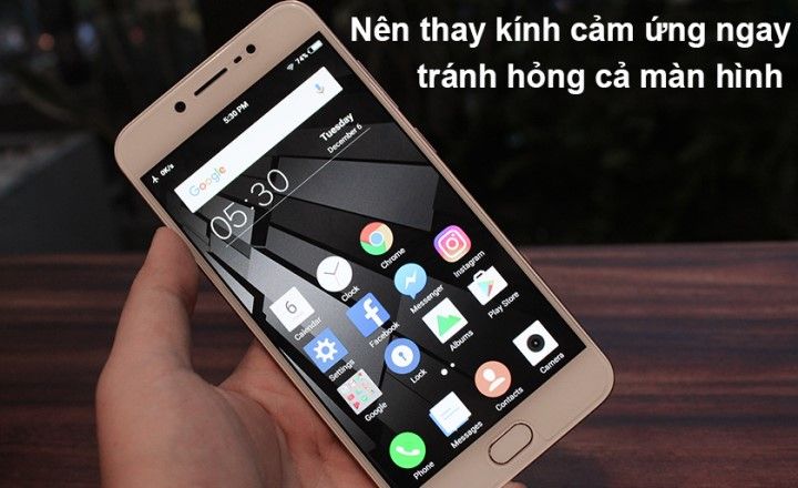 Lưu ý khi mặt kính điện thoại bị hỏng