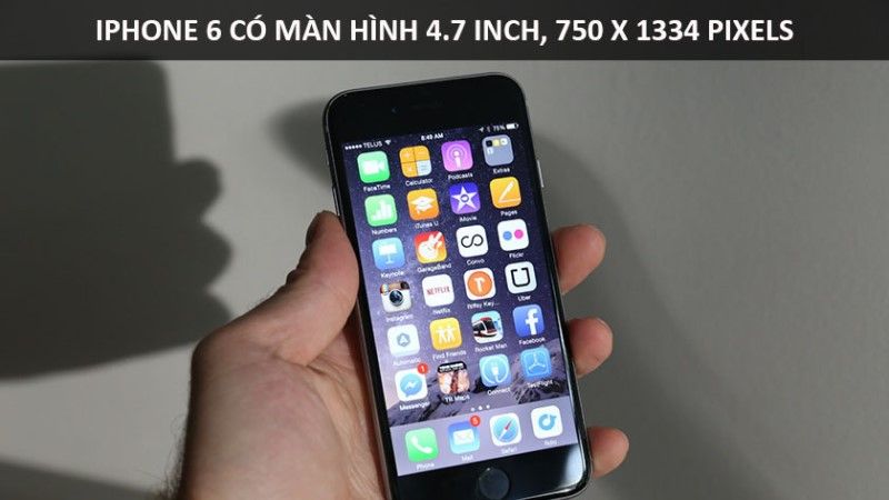 kích thước màn hình iphone 6