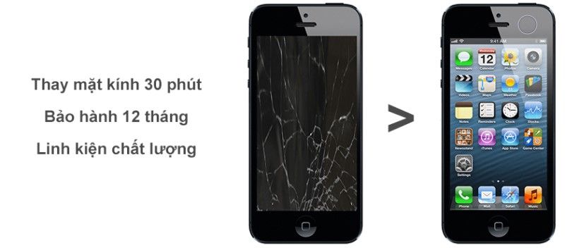 Ép kính iphone 5 nhanh chóng lấy liền