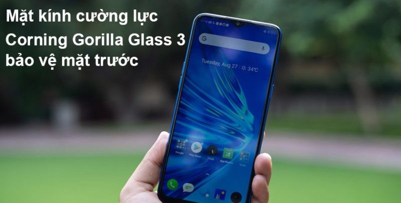 Realme 5 sỡ hữu mặt kính Corning Gorilla Glass 3