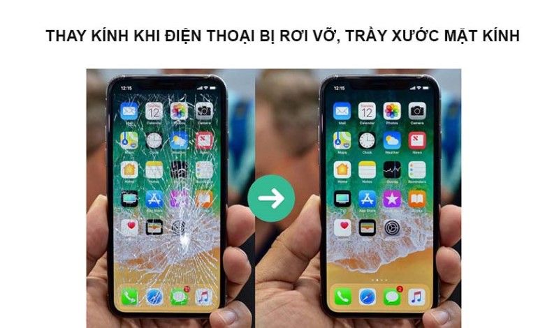 Trường hợp khi phải thay kính iphone