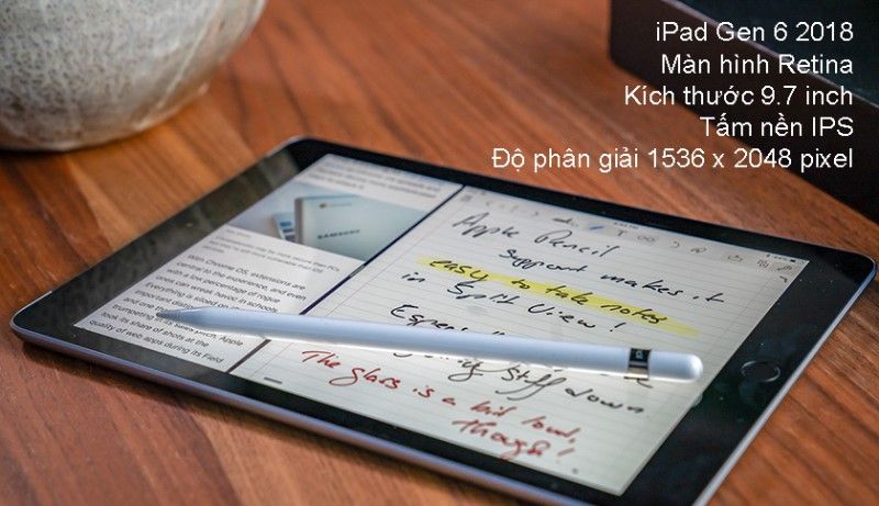 Thông số màn hình ipad gen 6