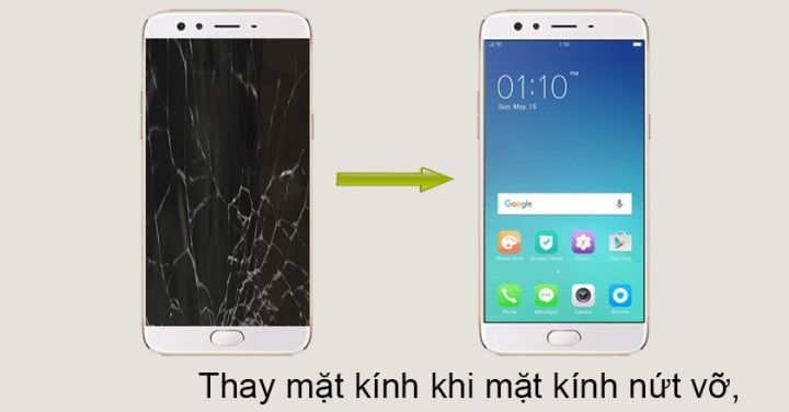 Trước và sau khi thay mặt kính