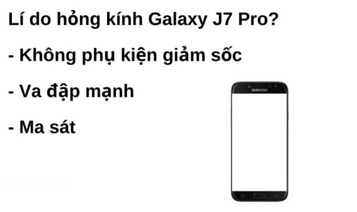 Nguyên nhân hỏng kính samsung galaxy j7 pro