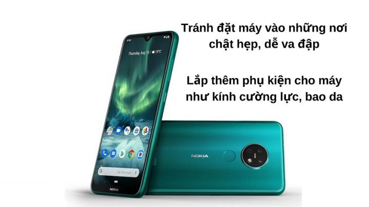 Cách bảo vệ mặt kính điện thoại nokia 7.2