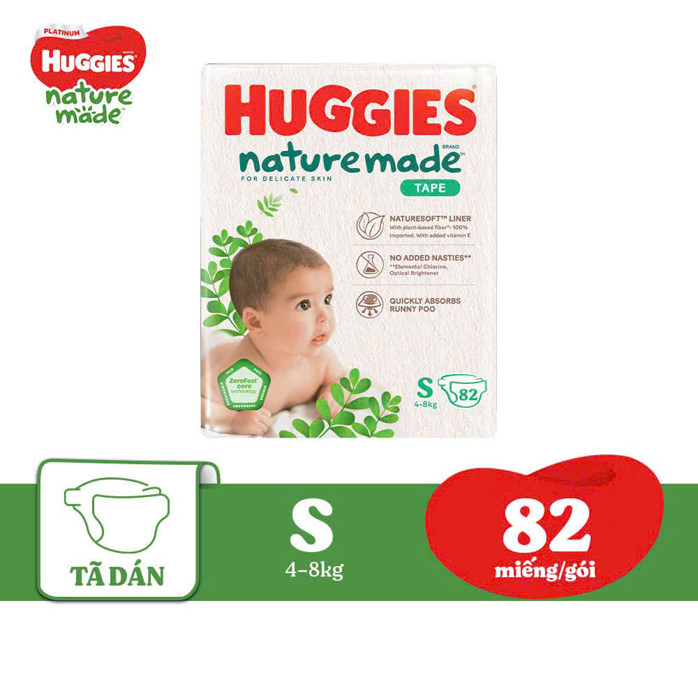 BIM-Tã dán siêu cao cấp Huggies Natmade cỡ S 82 x 3