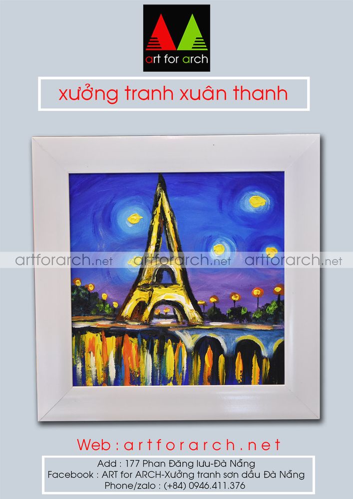 Tranh Tháp eiffel hiện đại 30x30