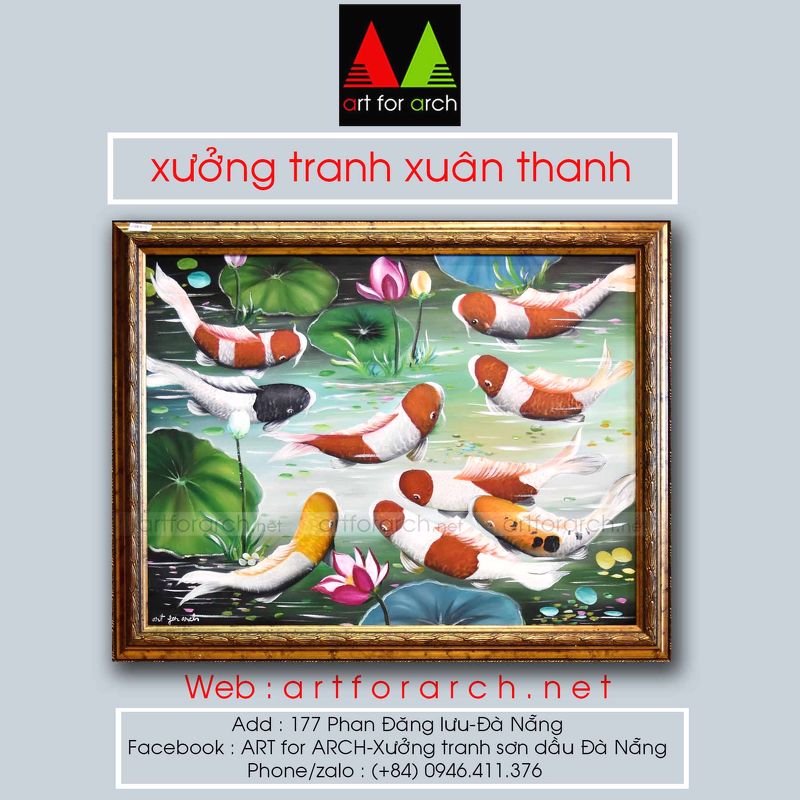 Tranh Cá 200619 - cửu ngư quần hội