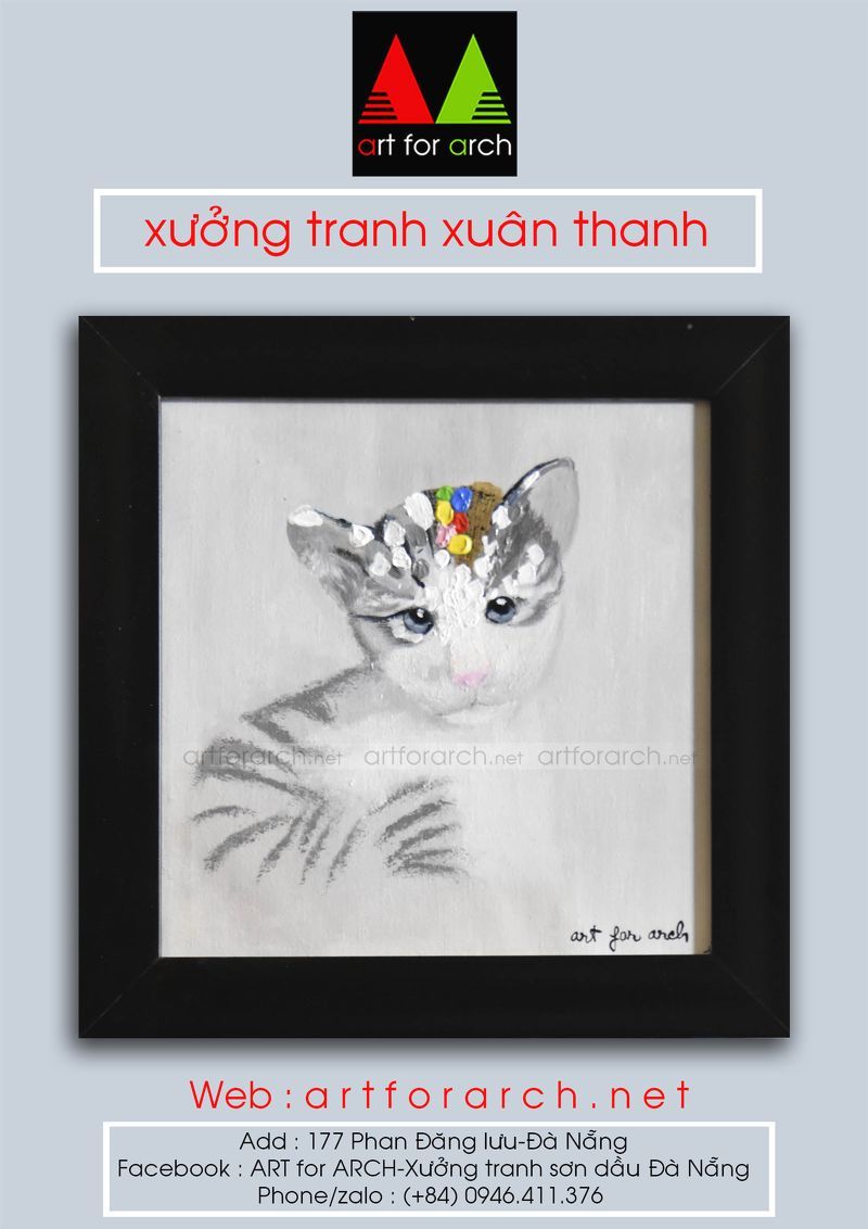 Tranh mèo con POP ART