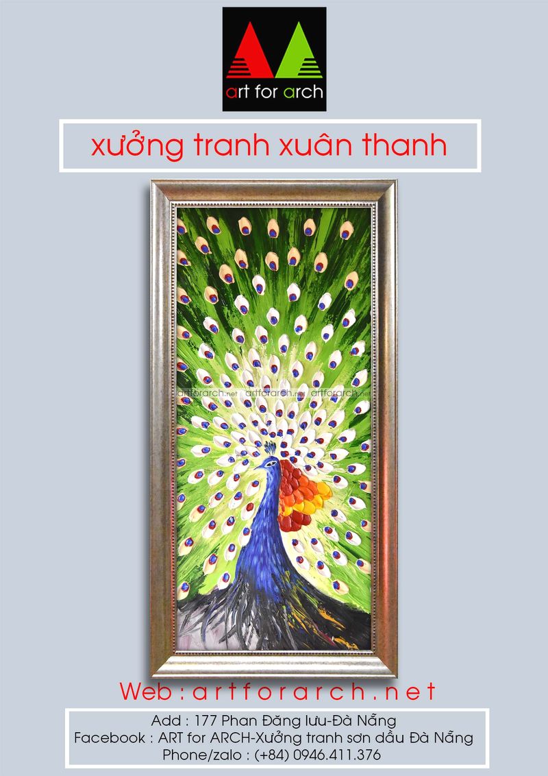 Tranh chim công nổi 01