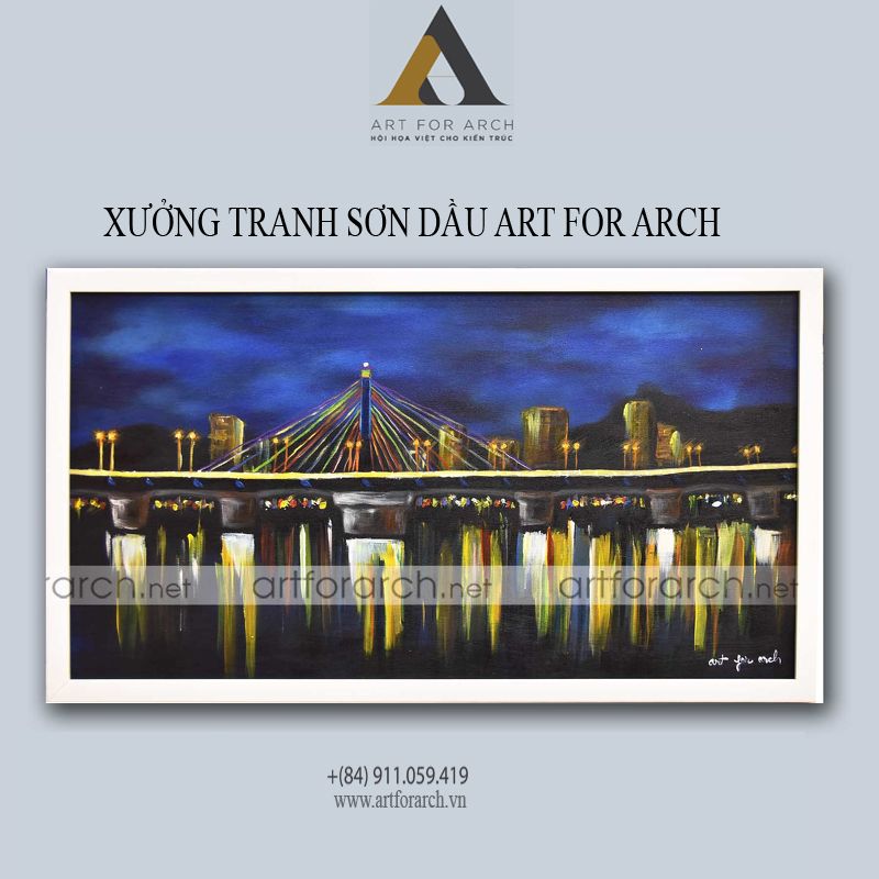 Tranh cầu sông hàn 05 35x60 (G2)