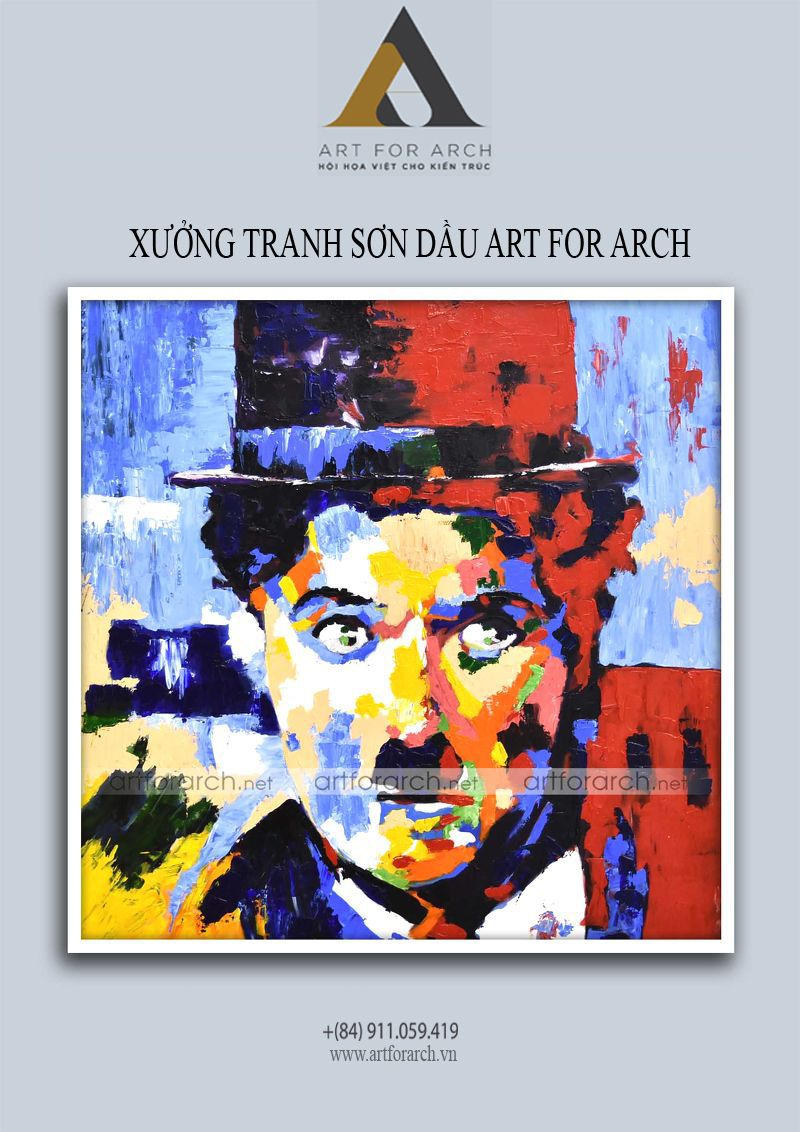 Tranh Charlie Chaplin 75x75 (G2)