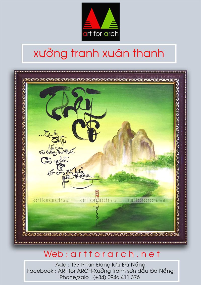 Tranh thư pháp thầy cô 50x50