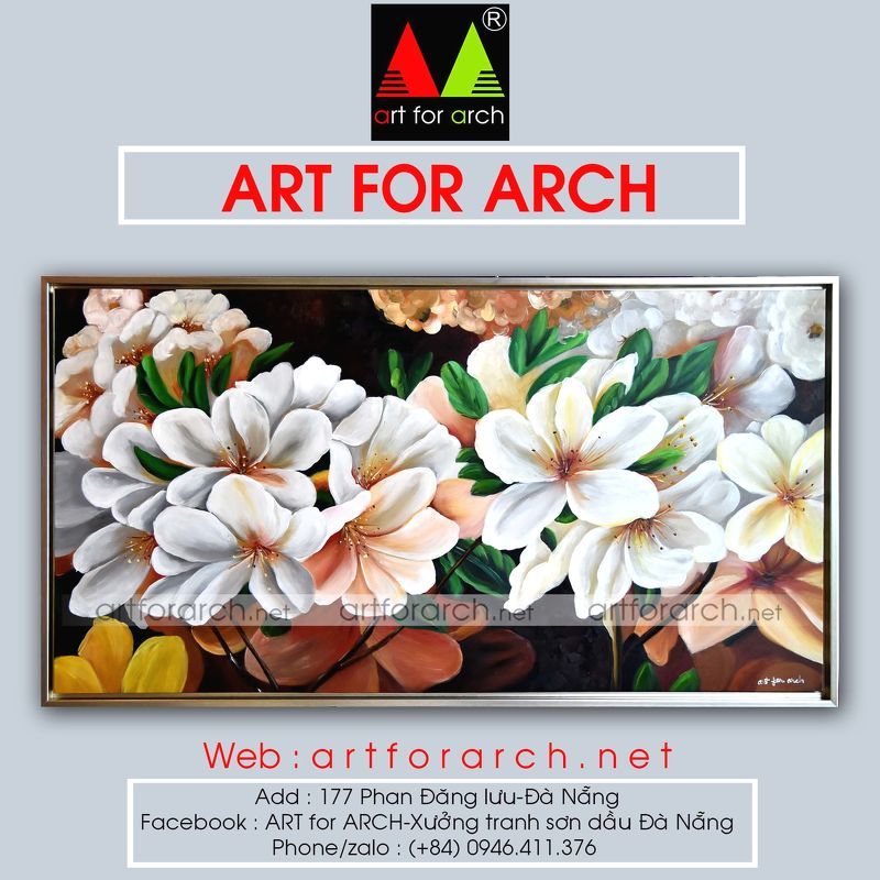 Tranh hoa mai trắng 01 60x120