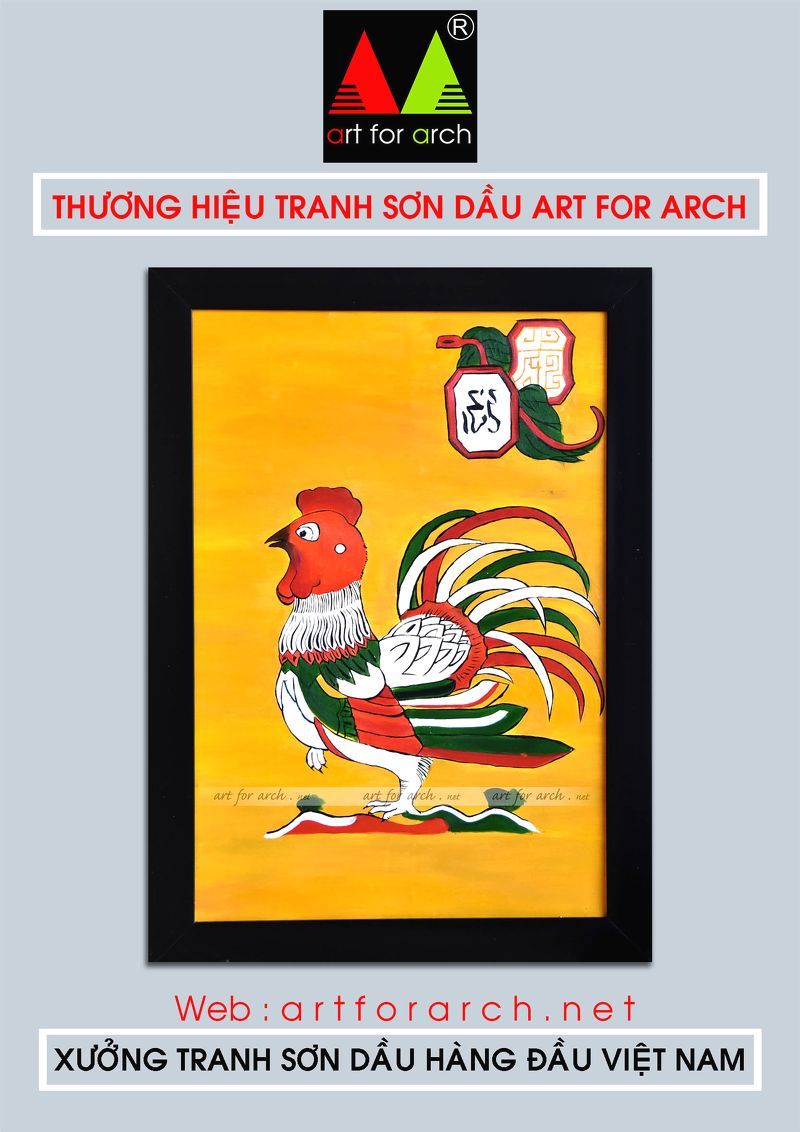 Tranh con gà 01 40x60