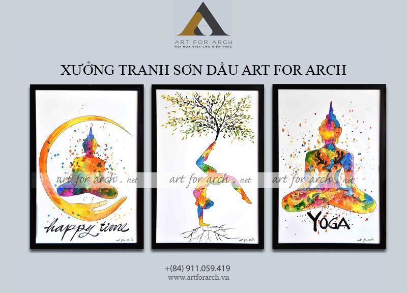 tranh ghép bộ yoga 01 40x60 (G2)