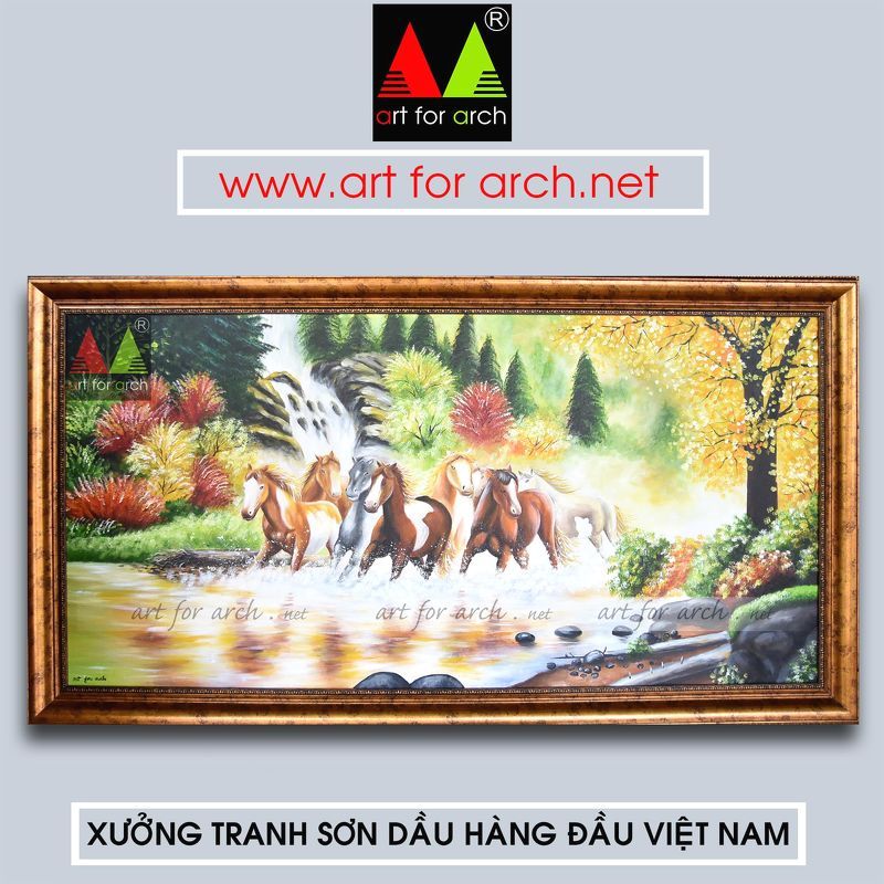 Tranh ngựa loang mùa thu 01 80x160