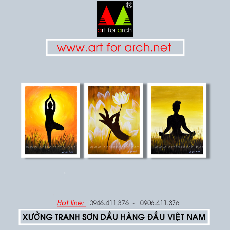 Tranh ghép bộ yoga 03 30x40