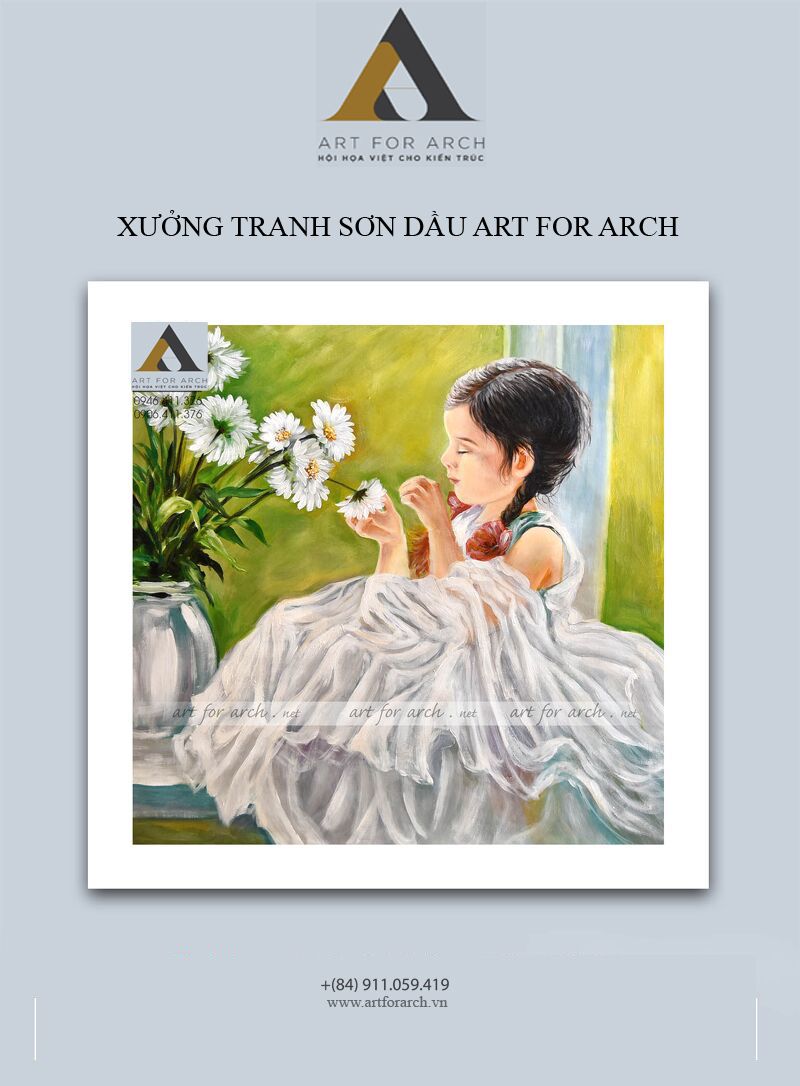 Tranh cô bé 01 80x80 (G2)