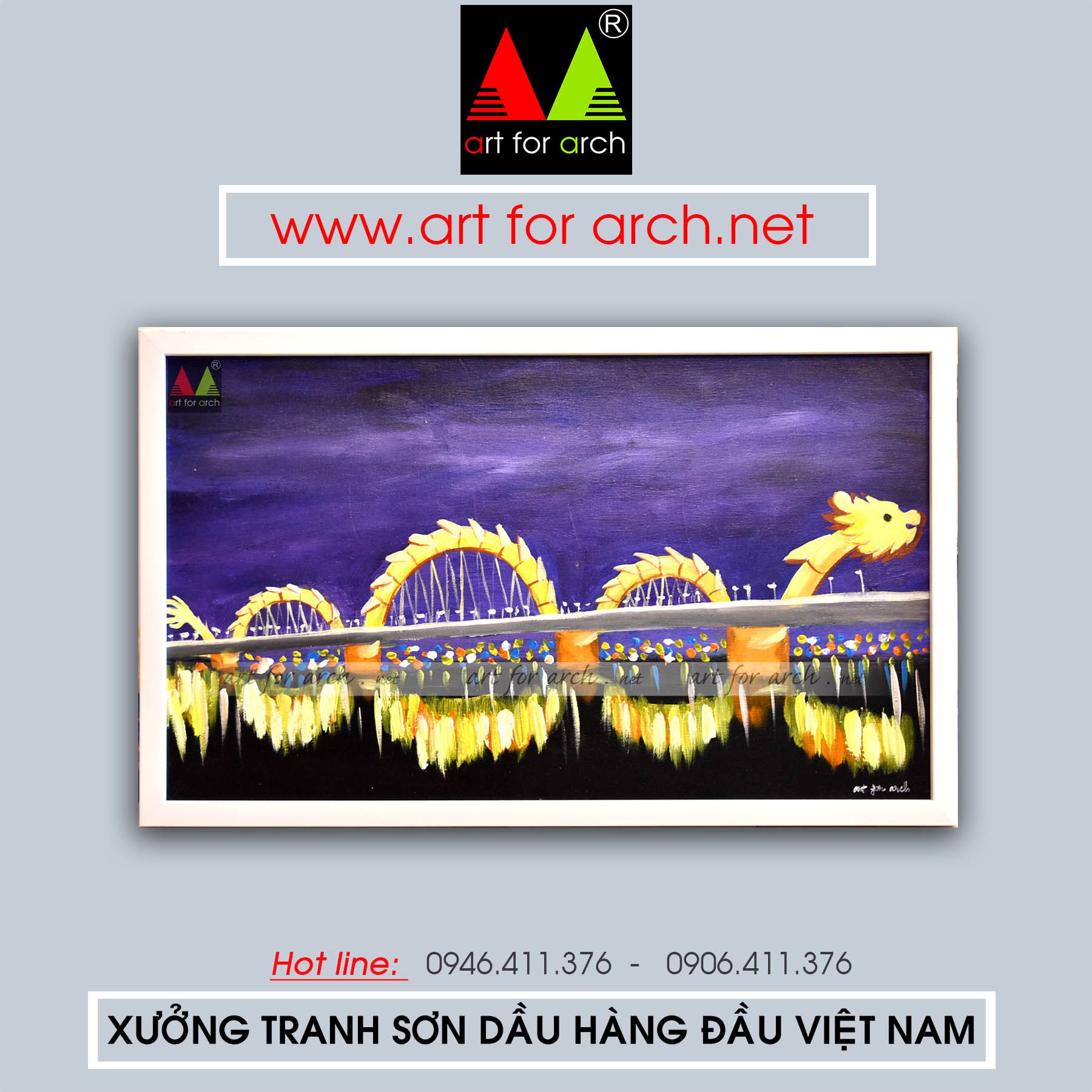 tranh cầu rồng đà nẵng 35x60(g2)