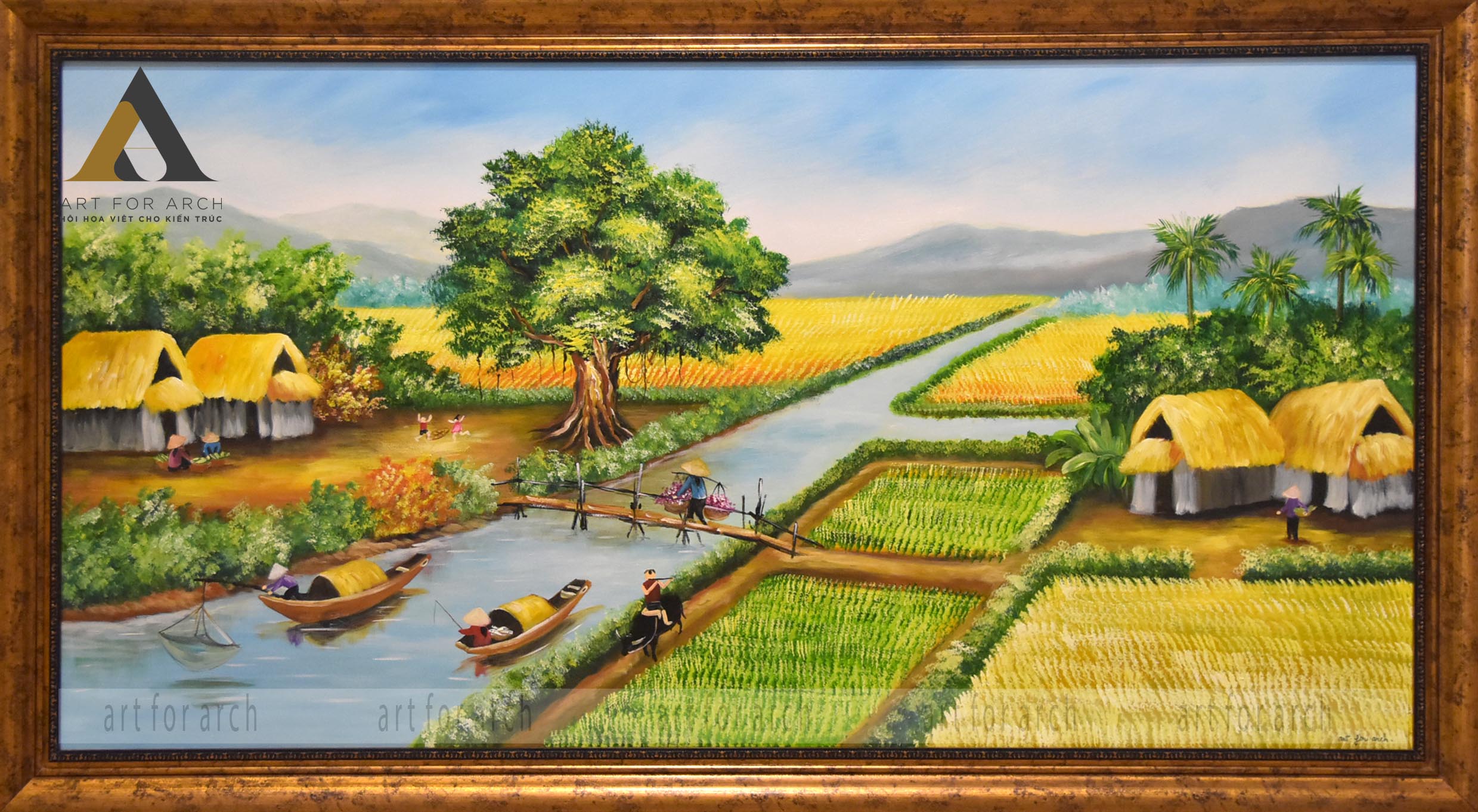 Tranh đồng quê 100x200