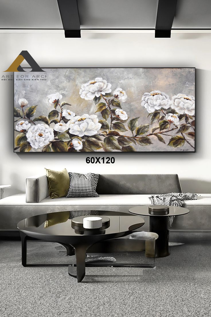 Tranh Hoa hồng Trắng G2 60x120
