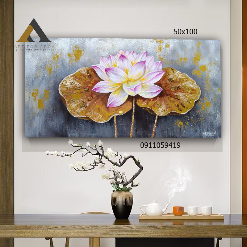 Tranh Nắng sen 50x100 g2