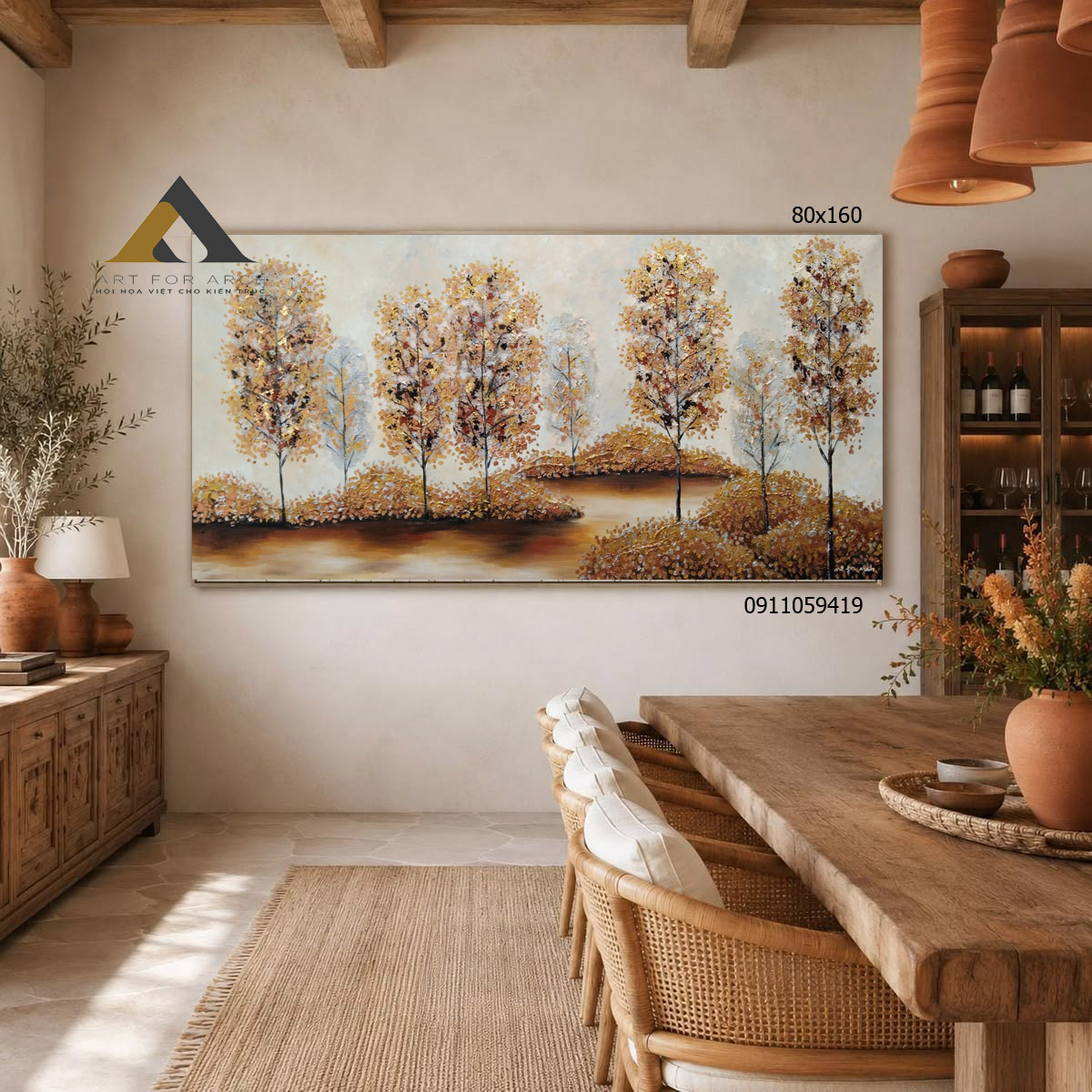 Tranh cây đắp bay lớn 80x160 g2