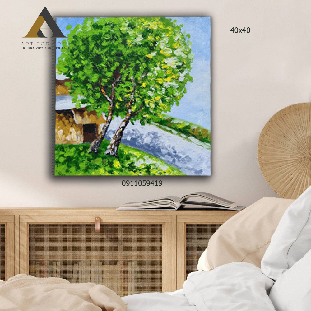 Tranh cây green01 40x40
