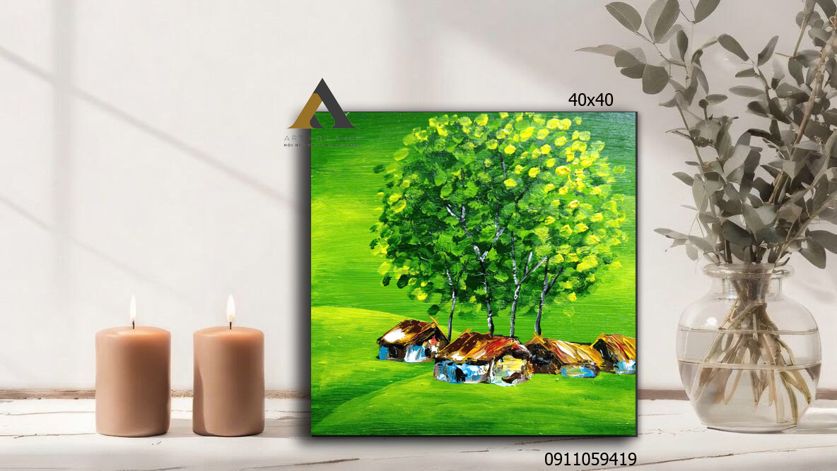 Tranh cây green02 40x40