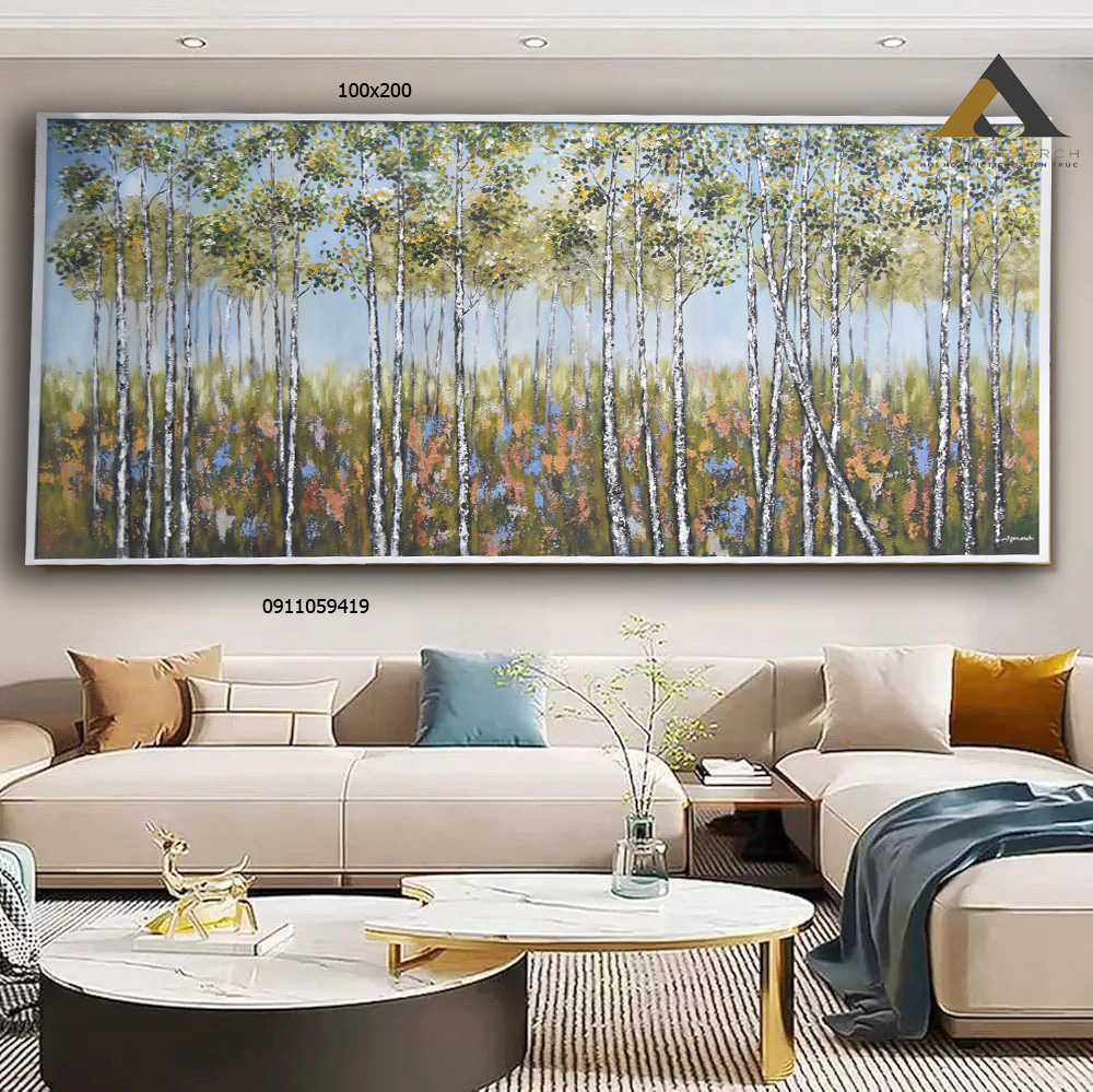 Tranh hàng cây 100x200 g2