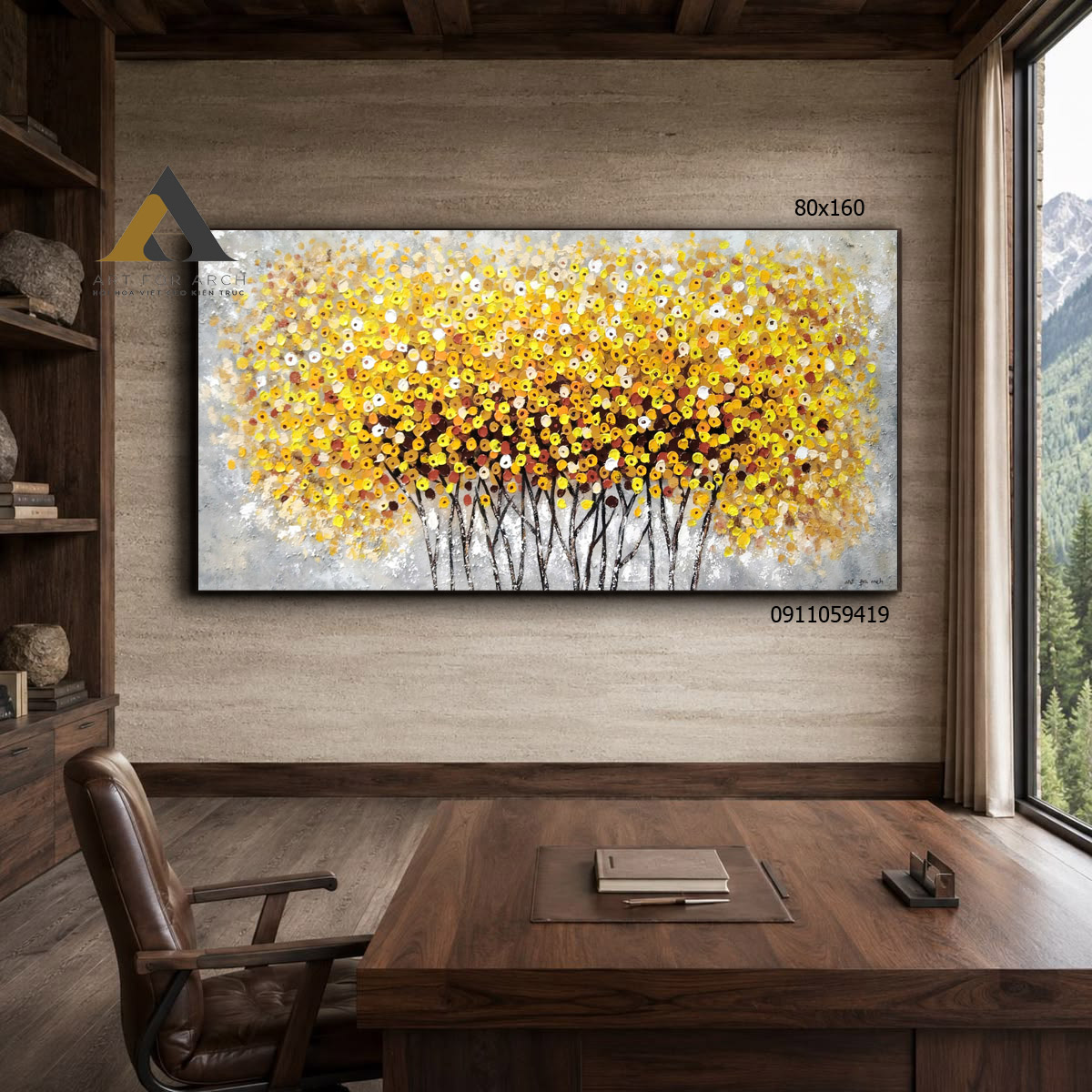 Tranh hoa bóng 80x160 g2