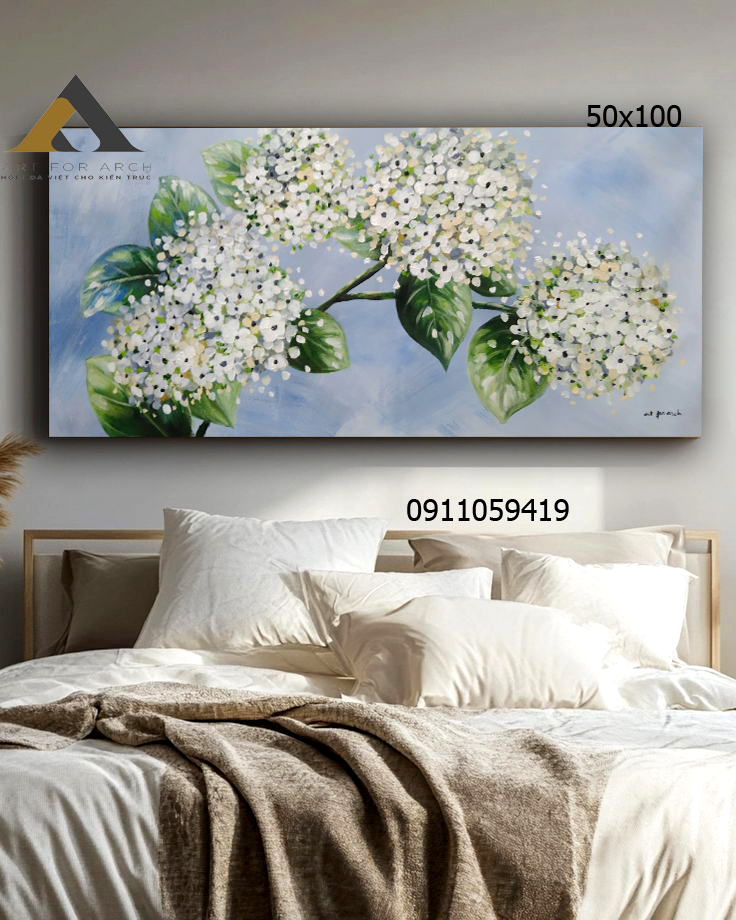 Tranh hoa cẩm tú cầu 50x100 g2