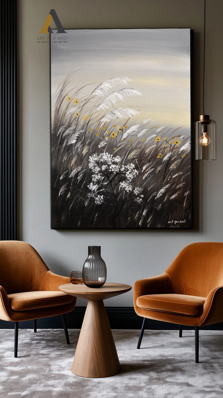 Tranh hoa cỏ lau 60x80