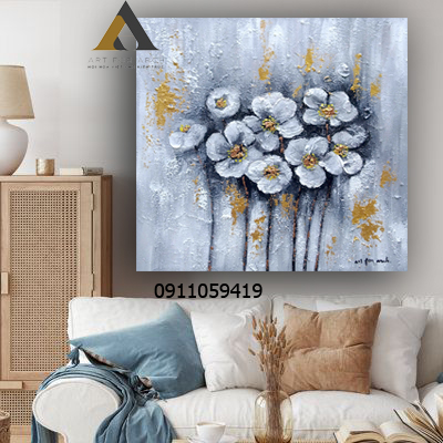 Tranh hoa đơn sắc 50x50 g2