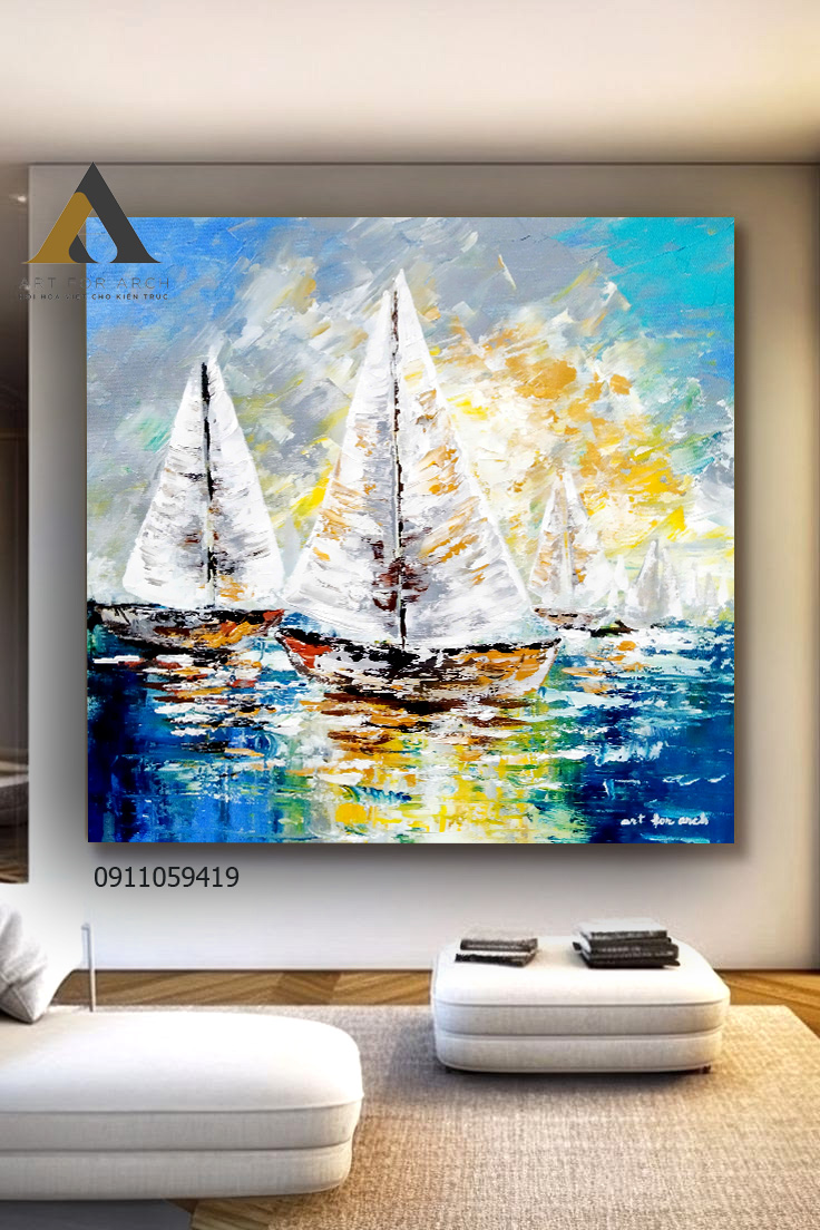 Tranh thuyền 02 50x50 g2