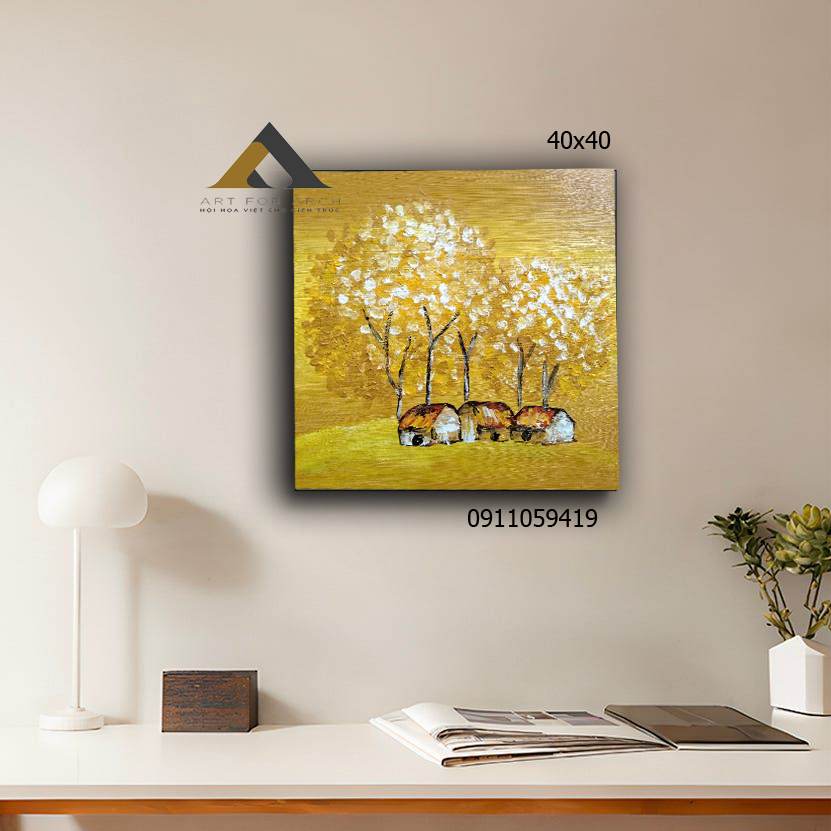 tranh cây yellow02 40x40