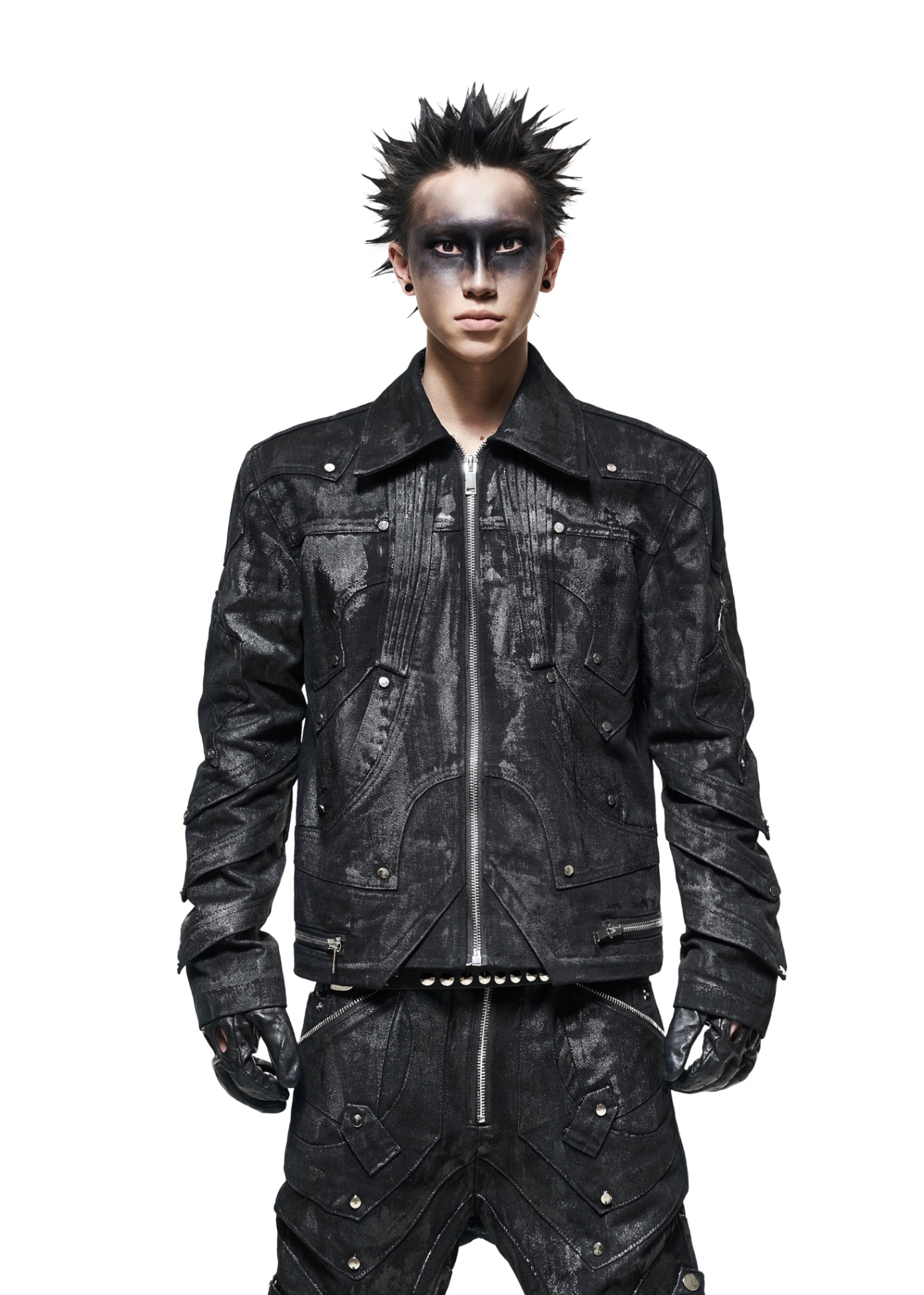 AK.090B Black Waxed Knight Denim Jacket