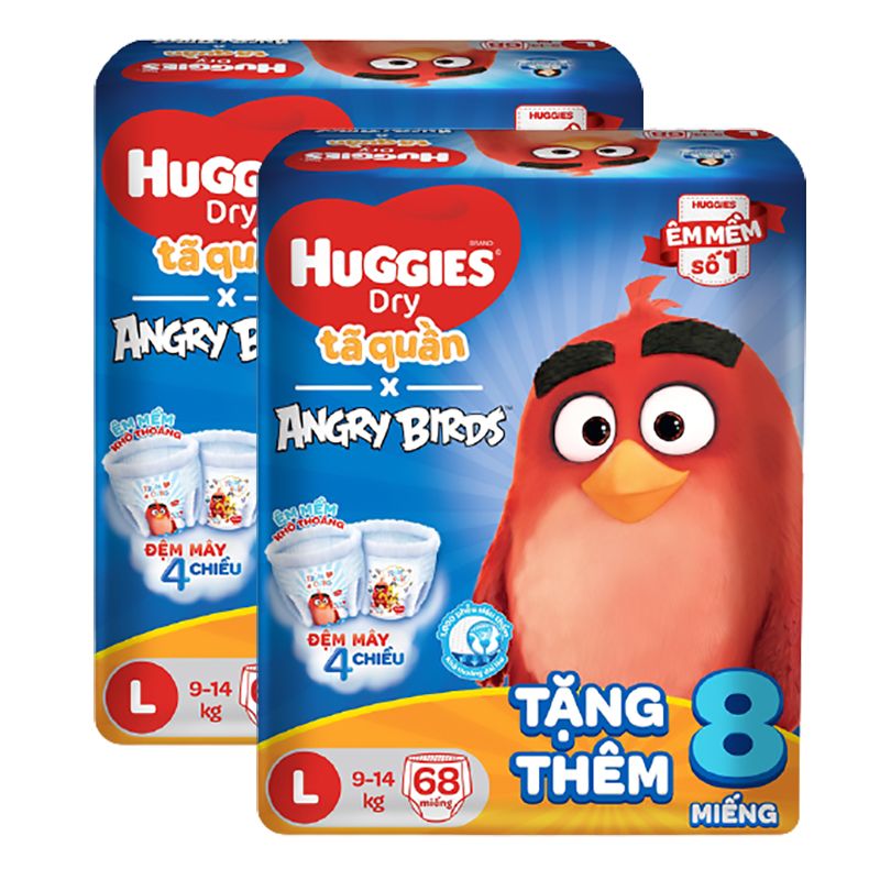 Bỉm - Tã quần Huggies L68 +8M