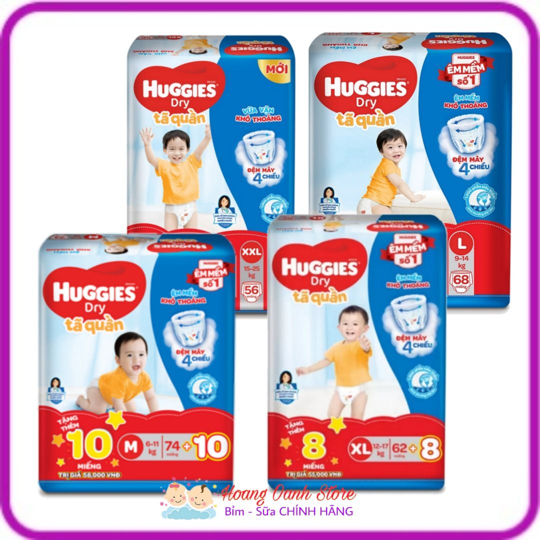 Bỉm - Tã quần Huggies M76 +10M